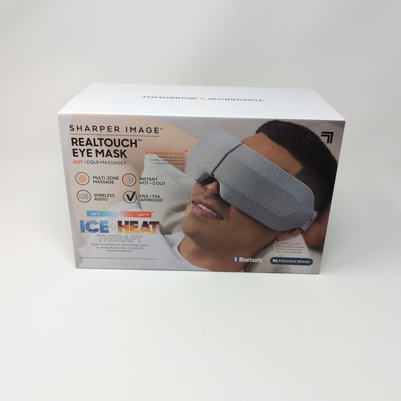 Sharper Image Realtouch Air Compression Massaging Eye Mask Hot & Cold Bluetooth - Picture 8 of 13